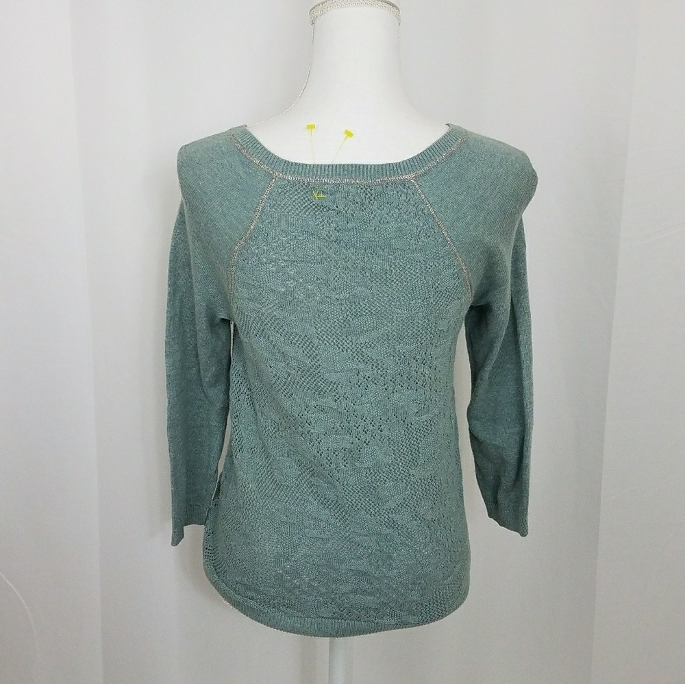 Anthro Moth Teal Sweater Size S - Picture 2 of 8